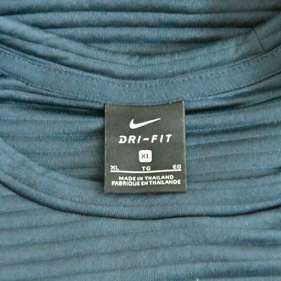 Nike Dri-Fit Just Do It Big Logo Activewear Athletic Navy Blue Sweatshirt Sz XL - Picture 5 of 16